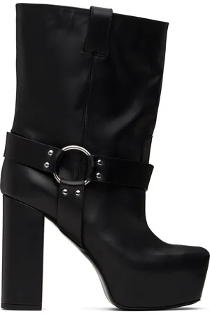 R13 Black Sid Heeled Harness Boots