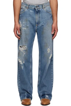 Dolce & Gabbana Blue Oversized Cotton Tag Jeans