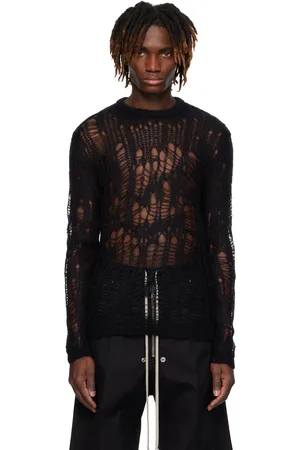 Rick Owens Black Hollywood Biker Round Neck Sweater