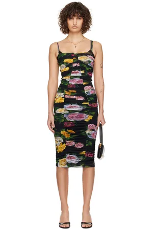 Dolce & Gabbana Multicolor Tulle Slip Midi Dress