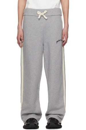 Palm Angels Gray Curved Logo Sweatpants
