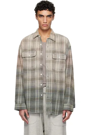 R13 Beige & Blue Relaxed Work Shirt