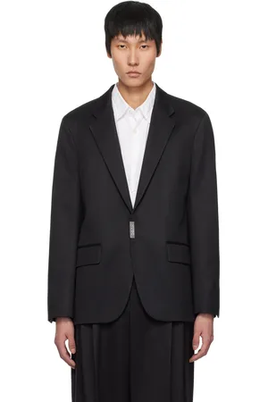 HUGO BOSS Black Slim-Fit Metallic Logo Closure Blazer