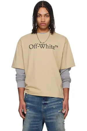 OFF-WHITE Beige Big Bookish Skate T-shirt