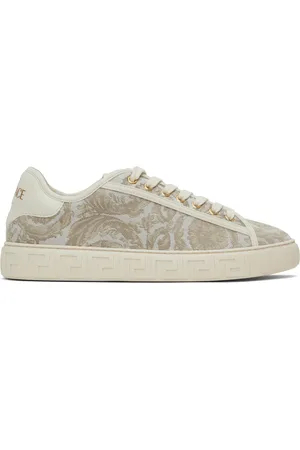 VERSACE Beige Barocco Greca Sneakers