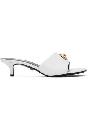 VERSACE White Alia 45 mm Heeled Sandals