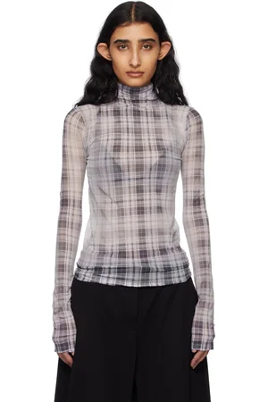 Acne Studios White & Gray Seamless Turtleneck