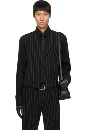 Ernest W. Baker Black Pin Stripe Classic Waistcoat