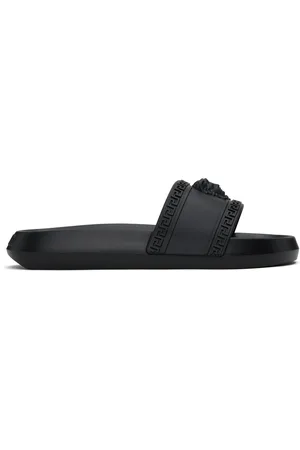 VERSACE Black Palazzo Pool Slides