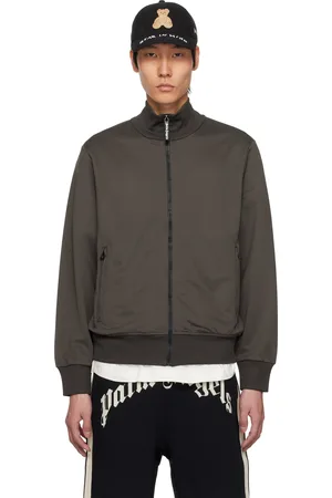 Palm Angels Gray Curved Logo Track Jacket