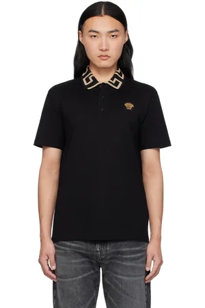 VERSACE Black Greca Polo