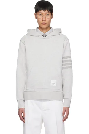 Thom Browne Gray Double Face Knit 4-Bar Hoodie