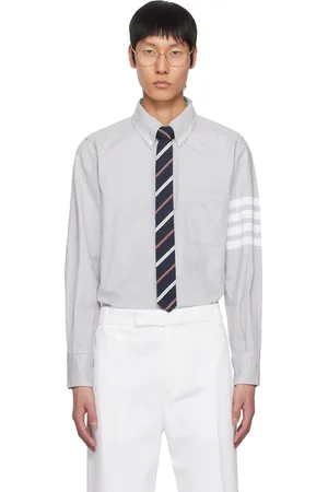 Thom Browne Gray Flannel 4-Bar Shirt