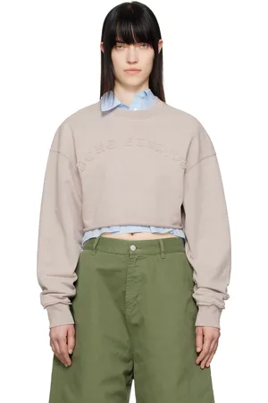 Acne Studios Gray Cropped Logo Sweatshirt