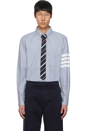 Thom Browne Blue Flannel 4-Bar Shirt