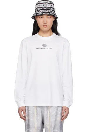 VERSACE White Embroidered Medusa T-shirt