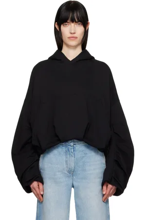 DRIES VAN NOTEN Black Draped Hoodie