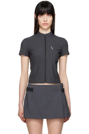 Hyein Seo Gray Zip Pin Shirt