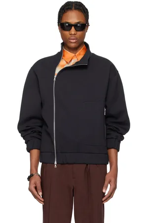 DRIES VAN NOTEN Navy Zip Cotton Sweater