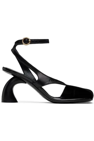 DRIES VAN NOTEN Black Asymmetric Heeled Sandals