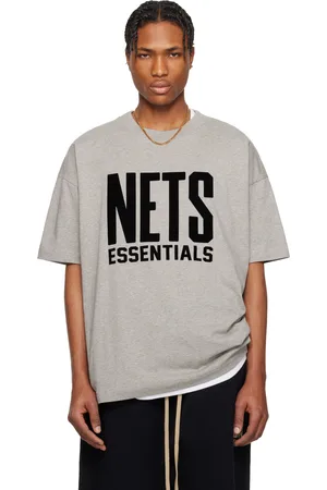 FEAR OF GOD Gray NBA Nets Short Sleeve T-shirt