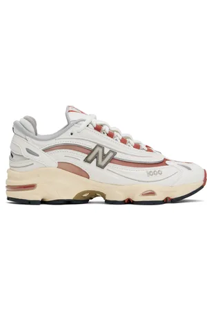New Balance White & Red 1000 Sneakers
