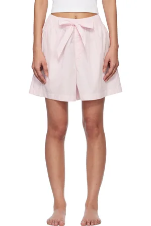 Tekla Pink Poplin Pyjama Shorts