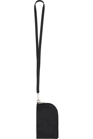 Rick Owens Black Blister Lamb Leather Neckwallet
