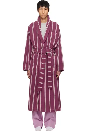 Tekla Purple & Pink Terry Classic Bathrobe