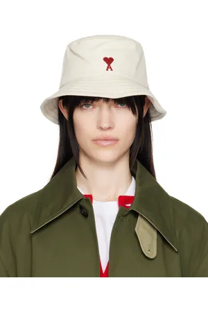 Ami Beige Cotton Ami de Coeur Embroidery Bucket Hat