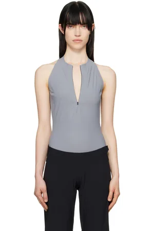 JOHANNA PARV Gray Half-Zip Tank Top