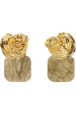 Recto & Brown Ibiza Formica Drop Clip Earrings