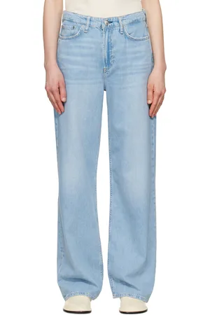 RAG&BONE Blue Featherweight Logan Wide-Leg Jeans