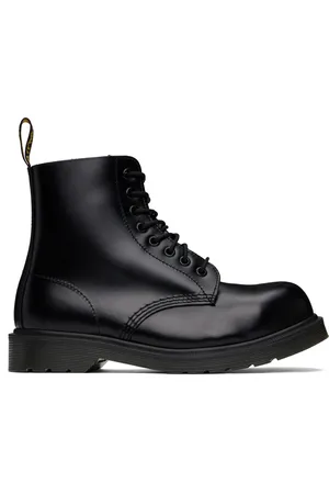 Dr. Martens Black 1460 Analine Steel Toe Leather Boots