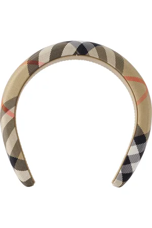 Burberry Kids Beige Check Nylon Headband