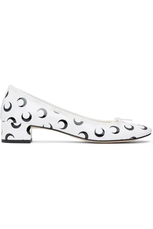 Marine Serre White & Black Repetto Edition Camille Ballet Heels