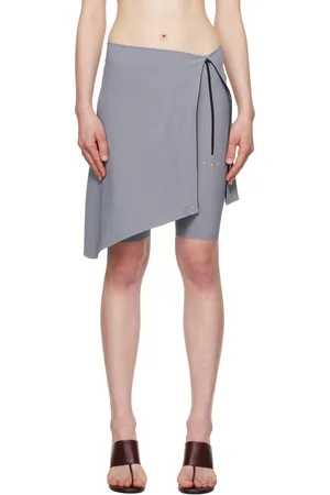 JOHANNA PARV Gray Asymmetric Mini Skort