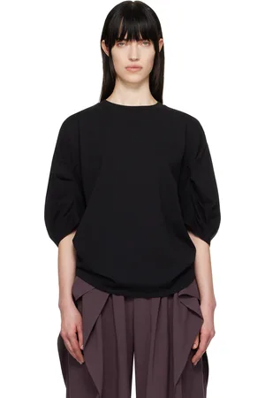DRIES VAN NOTEN Black Pleated T-shirt