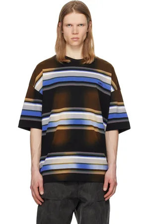 JUUN.J Brown & Washed Multi Stripe T-shirt