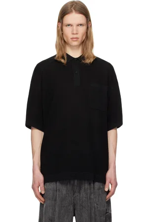 JUUN.J Light Stand Collar Short Sleeve Knit Polo