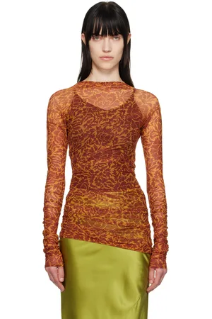 DRIES VAN NOTEN Orange Printed Long Sleeve T-shirt