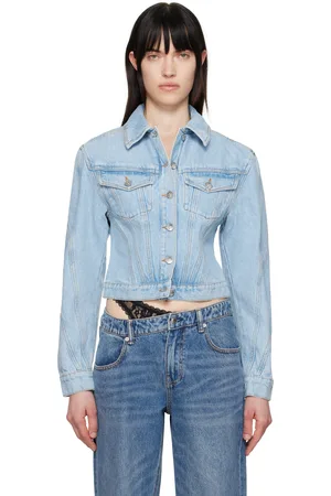 MUGLER Blue Paneled Denim Jacket