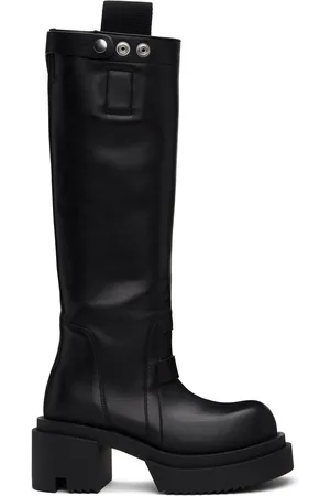 Rick Owens Black Hollywood Pull On Bogun Tall Boots