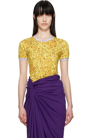 DRIES VAN NOTEN Yellow & Purple Printed Contrast T-shirt