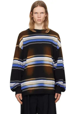 JUUN.J Brown & Washed Multi Stripe Long Sleeve T-shirt