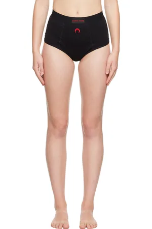 Marine Serre Black Embroidered Briefs