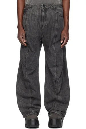 JUUN.J Gray Washed Denim Front Seam Jeans
