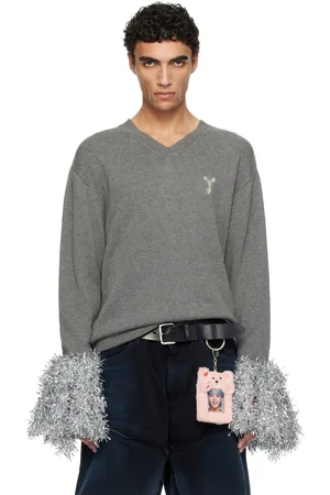DOUBLET Gray Cheerleading Pompon Sweater