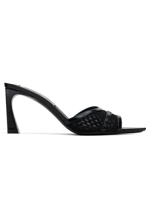 Victoria Beckham Black B Buckle Heeled Sandals