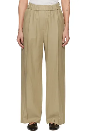 Recto Beige Contrast Back Banding Wide Trousers